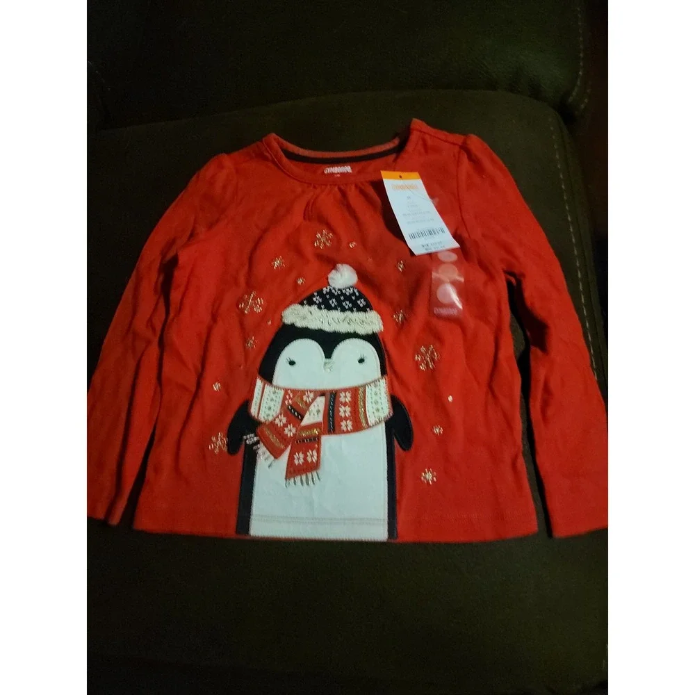 Gymboree Christmas holiday penguin holiday shops shirt top size‎ 2t nwt